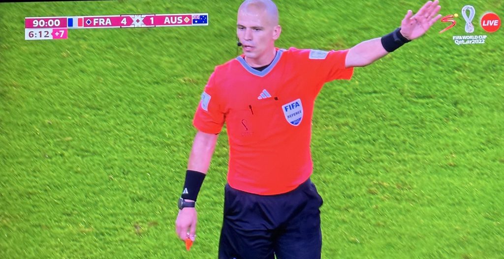 SA referee in action at the 2022 World Cup in Qatar