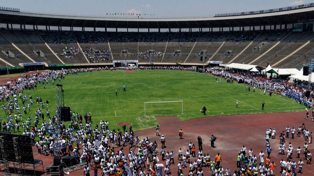 A football stadium in Zimbabwe