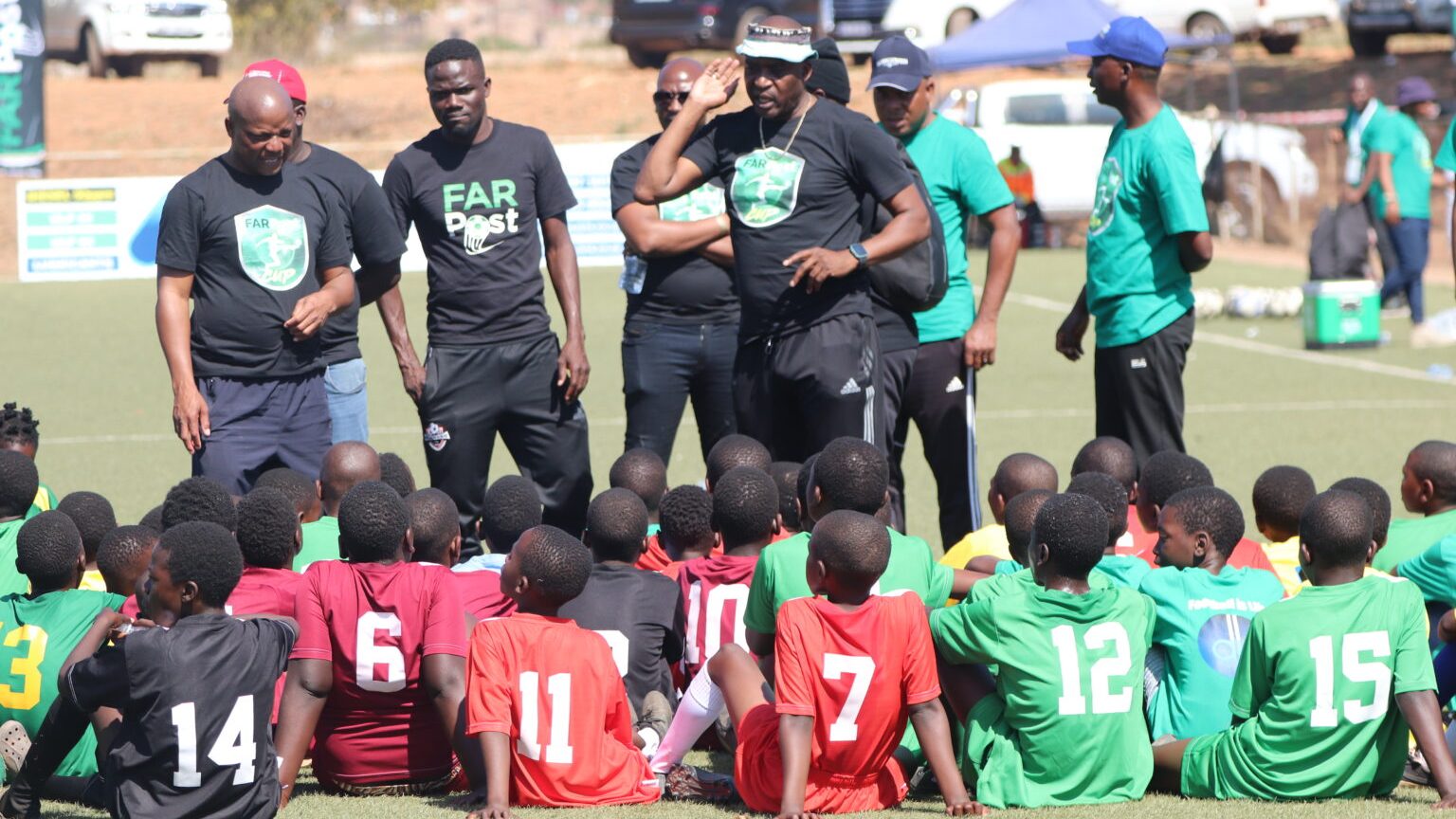 Orlando Pirates legend Edward 'Magents' Motale during the FARPost Cup Under-10 clinic 