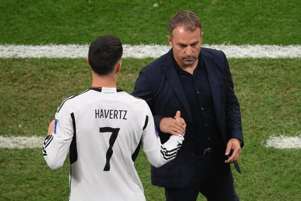 Germany coach Flick with Kai Havertz