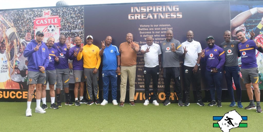 Kaizer Chiefs with member of Lesotho FA at Naturena