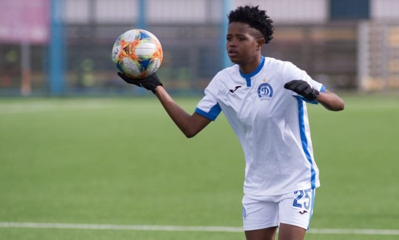 Banyana Banyana defender Lebohang Ramalepein action for FC Dinamo Minsk