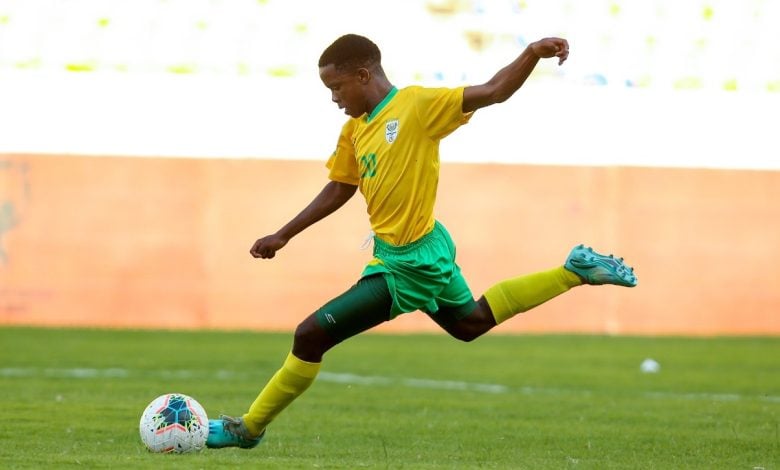 SA U17 player Siyabonga Mabena in action for Amajimbos.