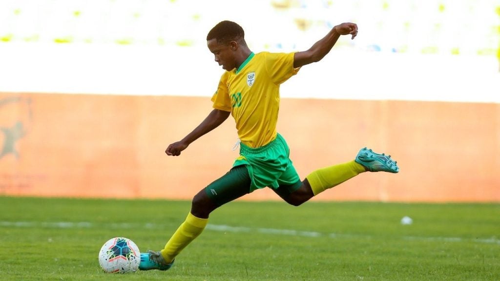 SA U17 player Siyabonga Mabena in action for Amajimbos.