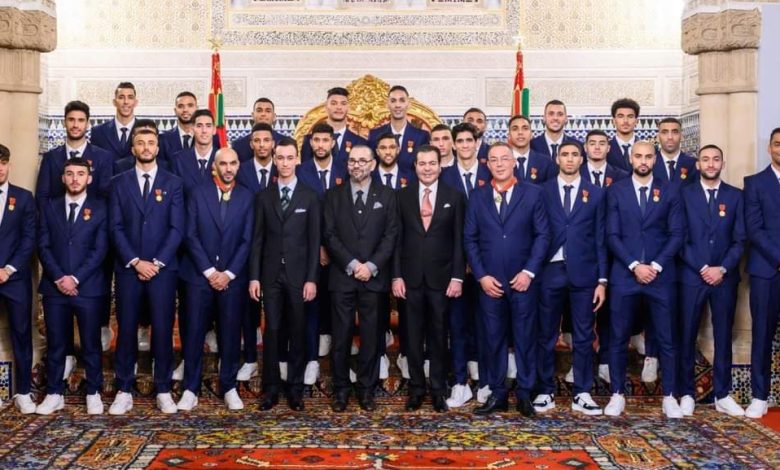 Morocco national team players at the Royal Palace in Rabat