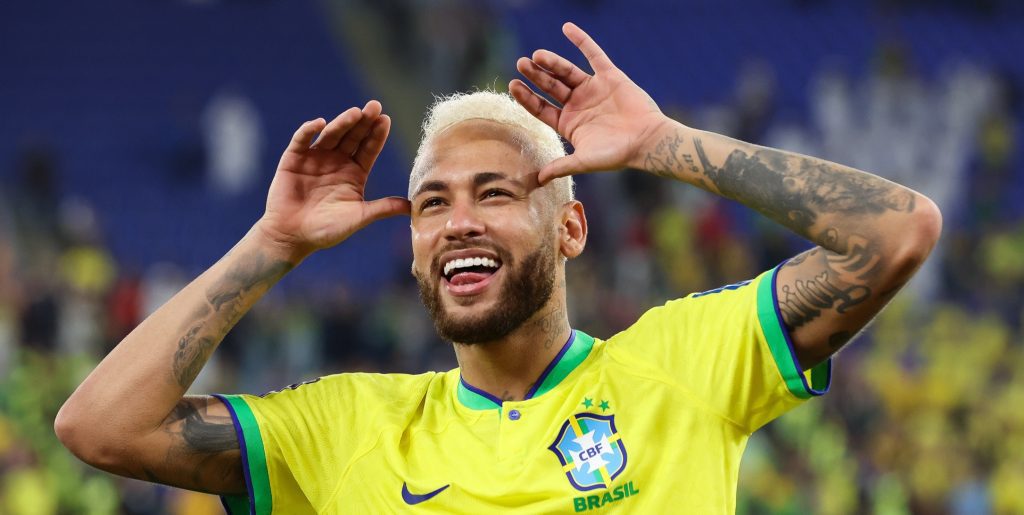 Neymar celebrates after scoring a goal South Korea in the round of 16