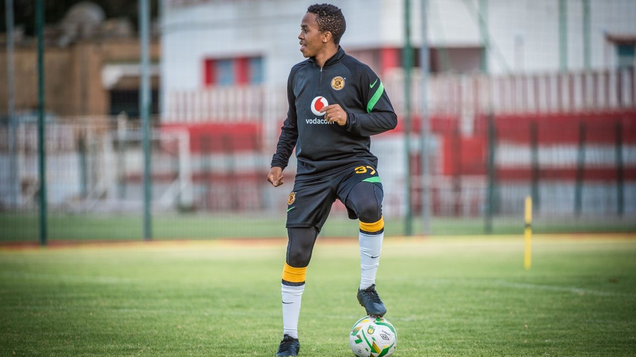 Kaizer Chiefs midfielder Nkosingiphile Ngcobo at training.