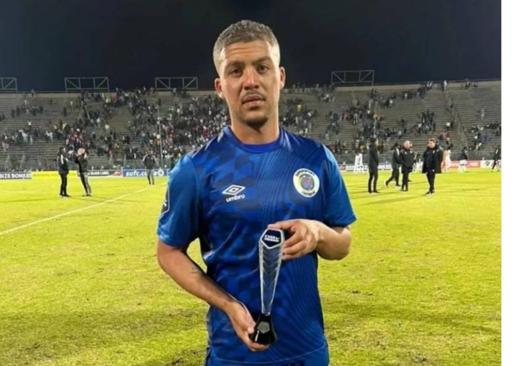 Grant Margeman after picking up a Match of the Match award in a league game 