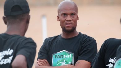Marumo Gallants defender Tshepo Gumede agt the FARPost Cup tornament.
