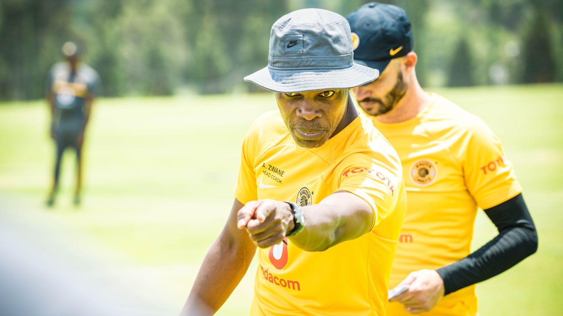 Kaizer Chiefs head coach Arthur Zwane conducting training session