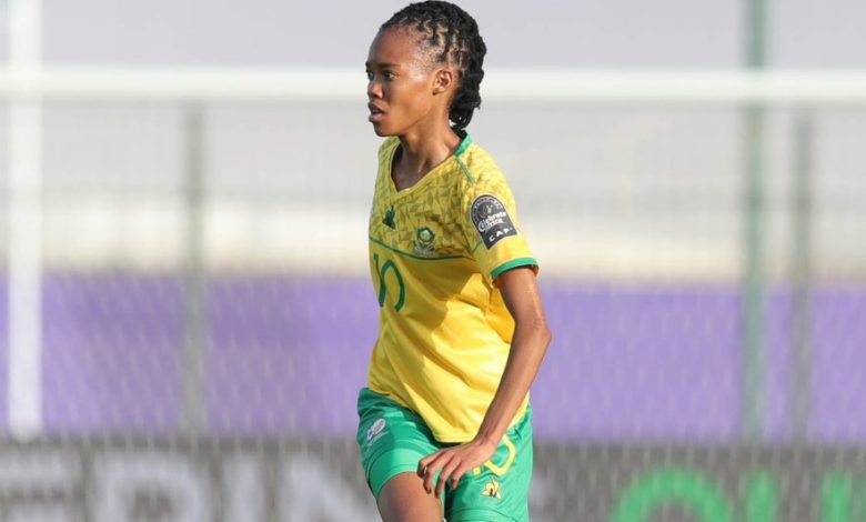 Glasgow City striker Linda Motlhalo in action for Banyana Banyana