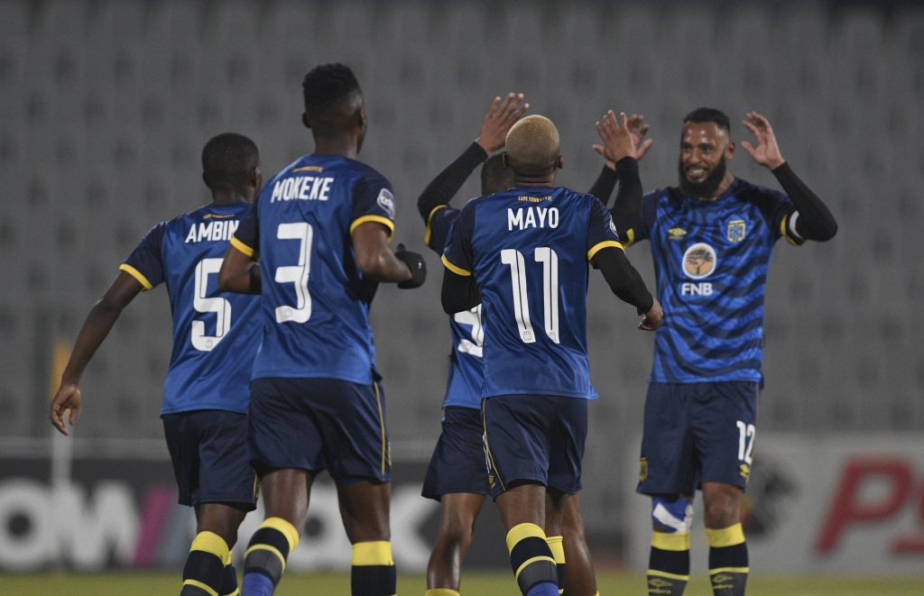 Cape Town City players celebrating a goal. Picture by Cape Town City FC