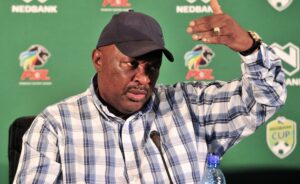 Jomo Sono, coach of Jomo Cosmos during a Nedbank Cup presser