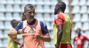 Orlando Pirates coach Jose Riveiro at a training session