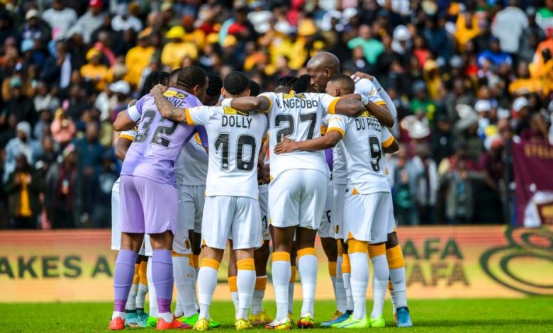 Kaizer Chiefs players gathering for a team talk ahead of MTN8 clash
