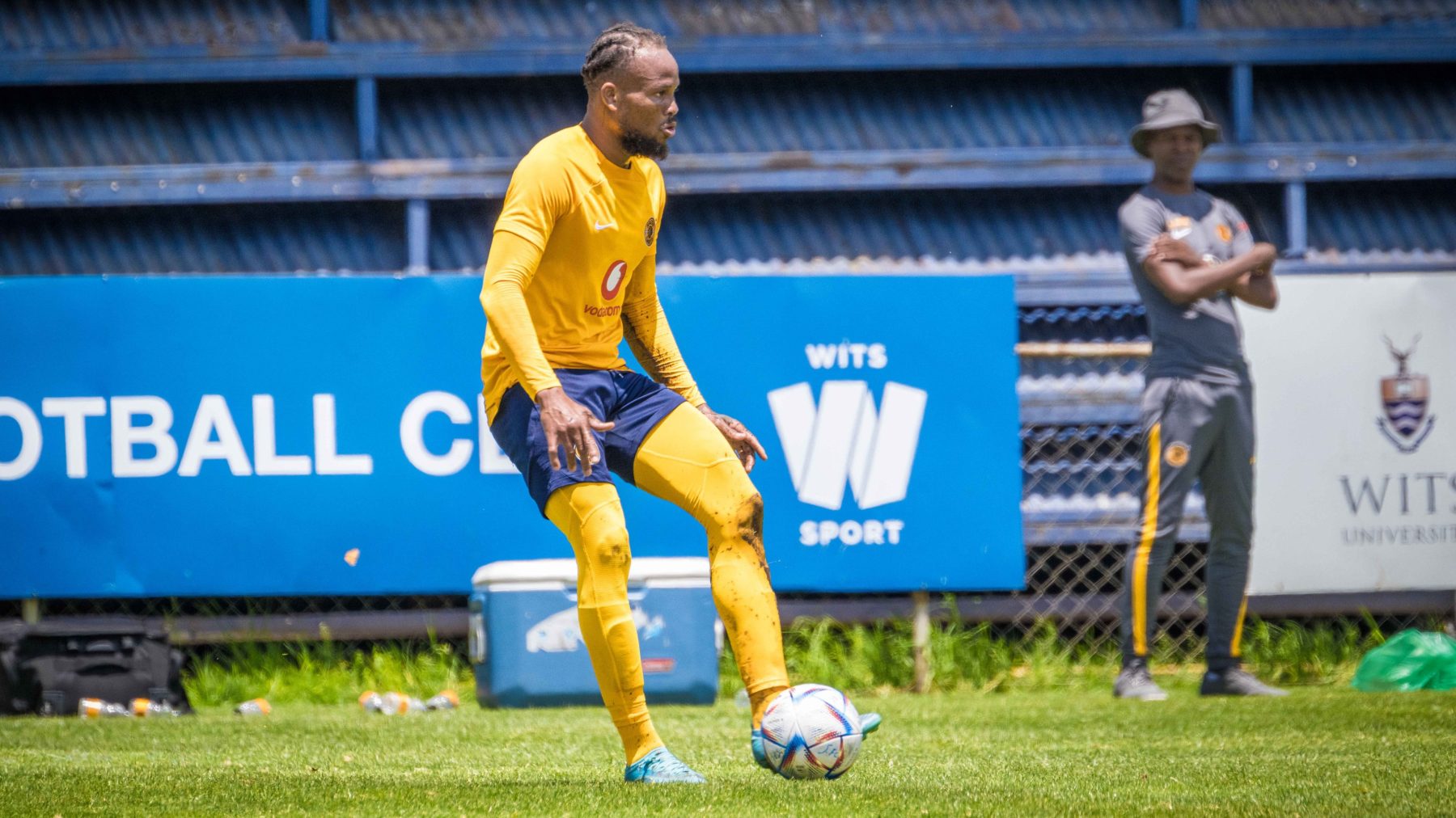 Coach Arthur Zwane assessing his players during Kaizer Chiefs' training session [Photo courtesy of Kaizer Chiefs]