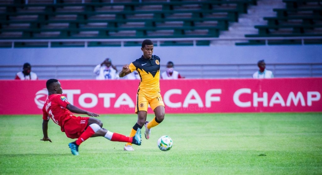 Kaizer Chiefs' Happy Mashiane protecting the ball during the CAF Champions League match. Photo courtesy of Kaizer Chiefs  