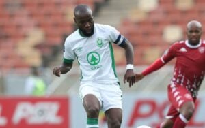 AmaZulu captain Makhehleni Makhaula on the ball. Photo courtesy of AmaZulu