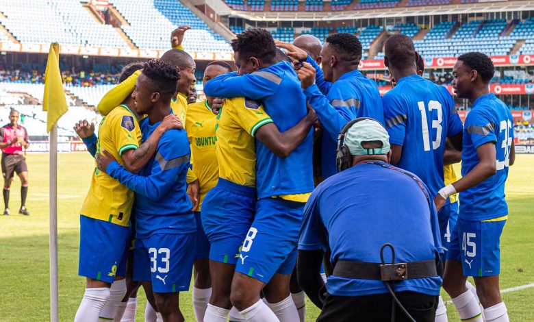 Mamelodi Sundowns players celebrating a goal