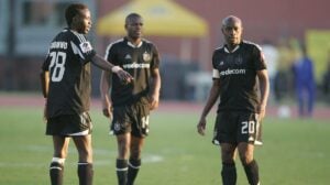 Onyekachi Okonkwo during his Orlando Pirates days with teammates