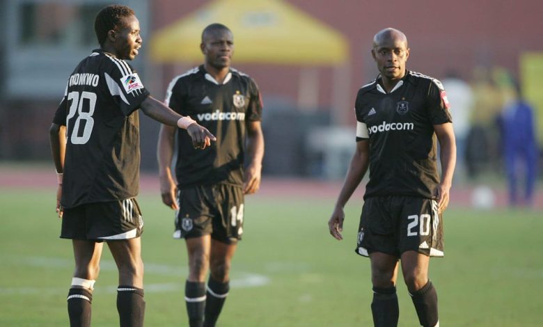 Onyekachi Okonkwo during his Orlando Pirates days with teammates