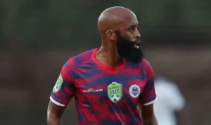Oupa Manyisa in action in a Nedbank Cup game