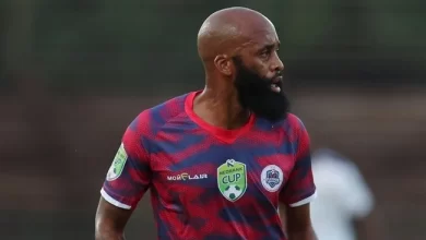 Oupa Manyisa in action in a Nedbank Cup game