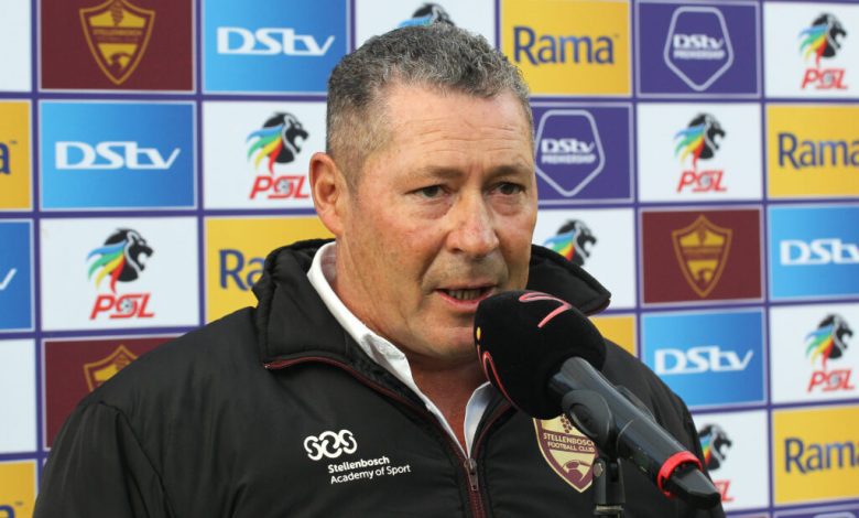 Stellenbosch FC coach Steve Barker talking on Cape Town City FC Clash