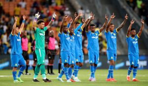 Mamelodi Sundowns players during a DStv Premiership game