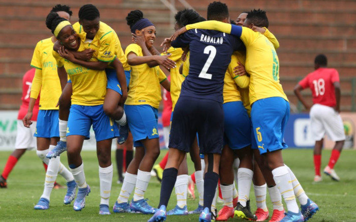 Sundowns Ladies celebrating 