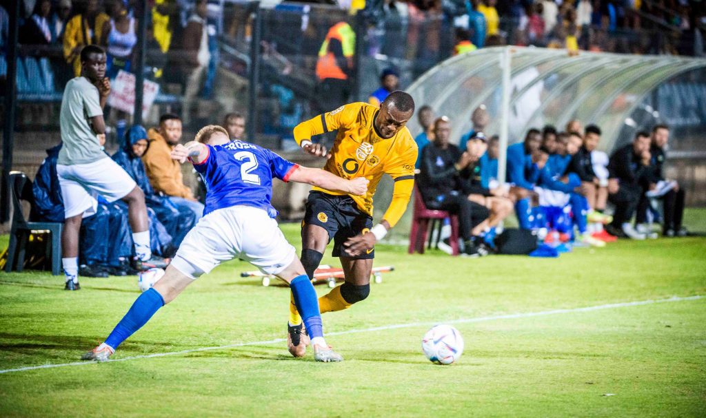 Christian Saile Basomboli playing for Kaizer Chiefs against Maritzburg United in the Nedbank Cup.
