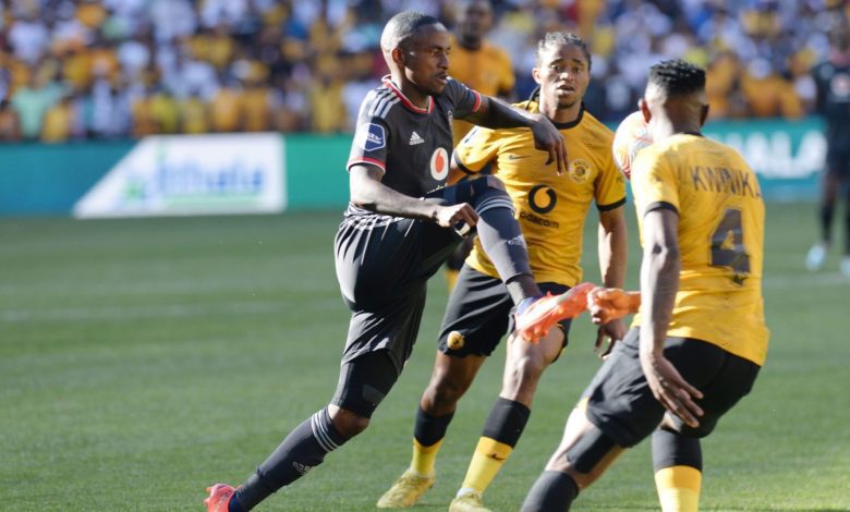 Orlando Pirates star Thembinkosi Lorch in action against Kaizer Chiefs