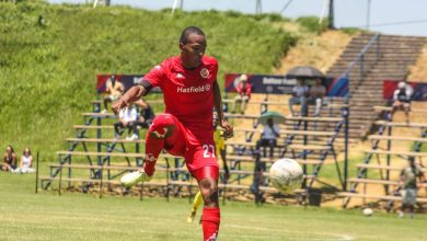 Highlands Park player in action in the ABC Motsepe League