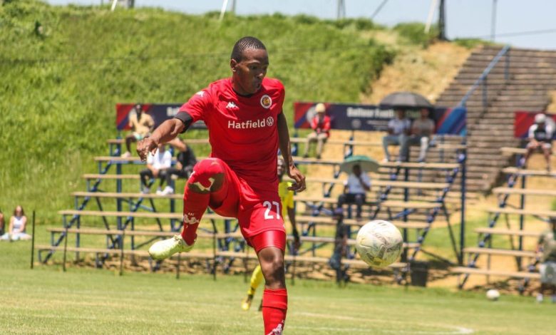 Highlands Park player in action in the ABC Motsepe League