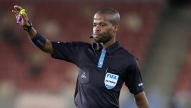 South African referee Abongile Tom.