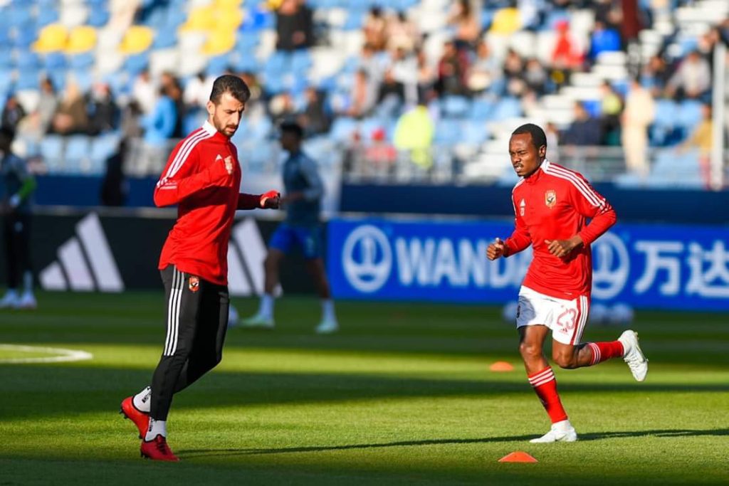 Al Ahly's Percy Tau at training session.