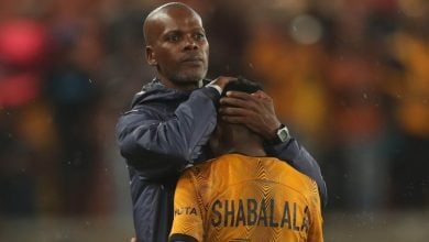 Kaizer Chiefs coach Arthur Zwane with Mduduzi Shabalala