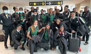Banyana Banyana at an airport