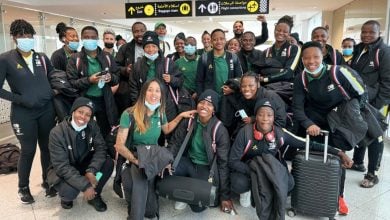 Banyana Banyana at an airport