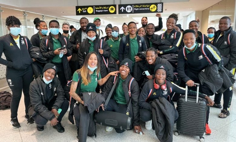 Banyana Banyana at an airport