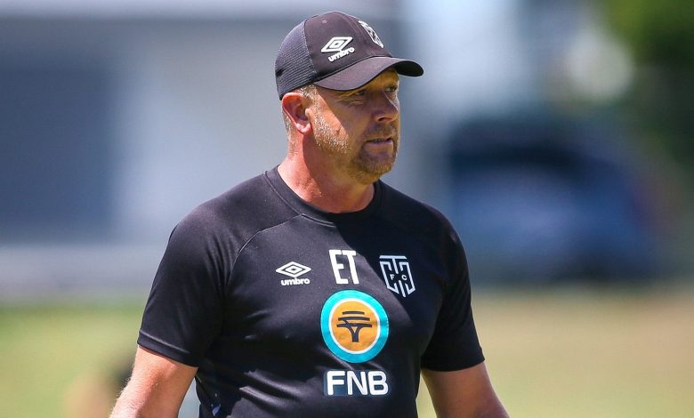 Cape Town City head coach Eric Tinkler at training.