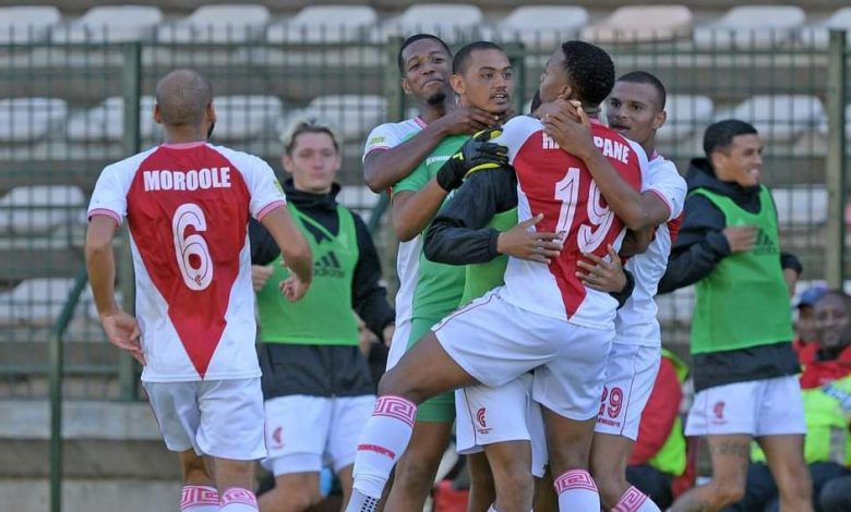 Cape Town Spurs players celebrate a goal