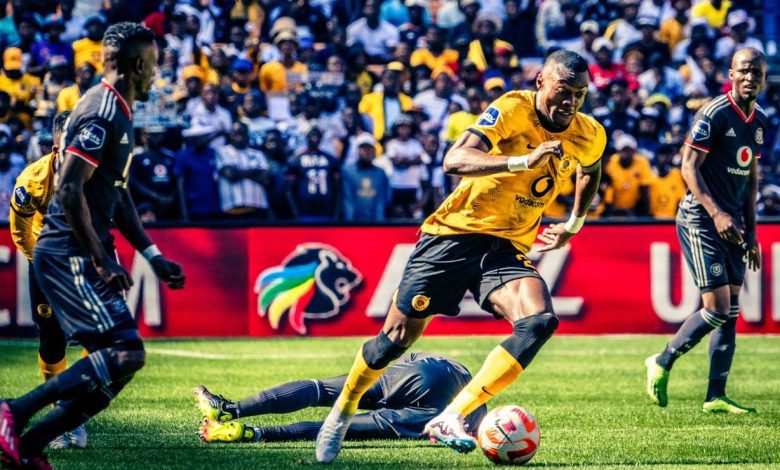 Kaizer Chiefs striker Christian Saile Basomboli in action against Orlando Pirates