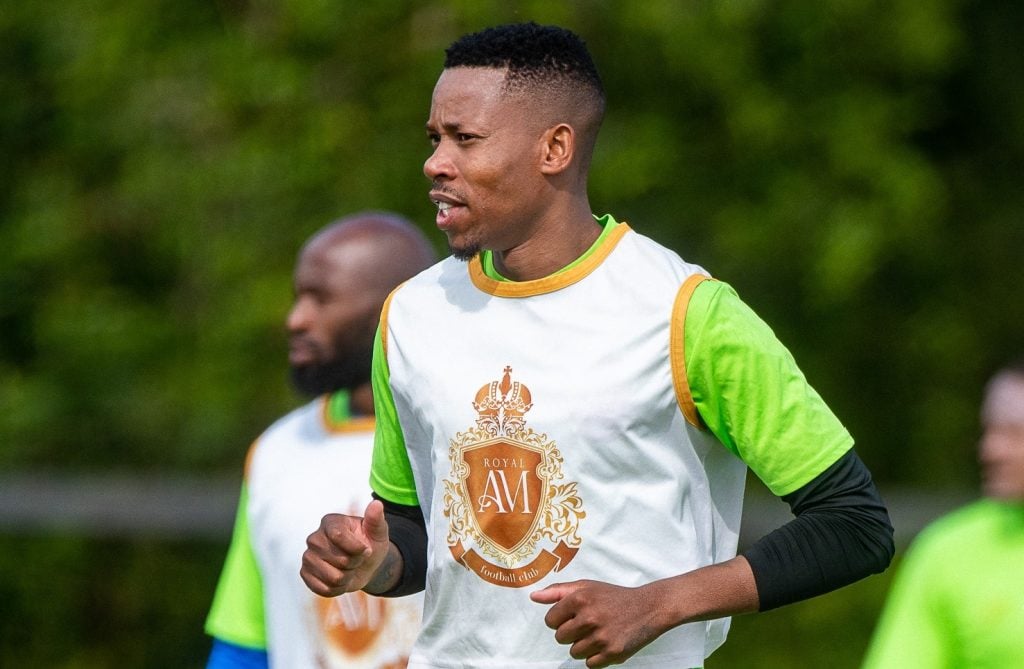 Happy Jele during a training session at Royal AM