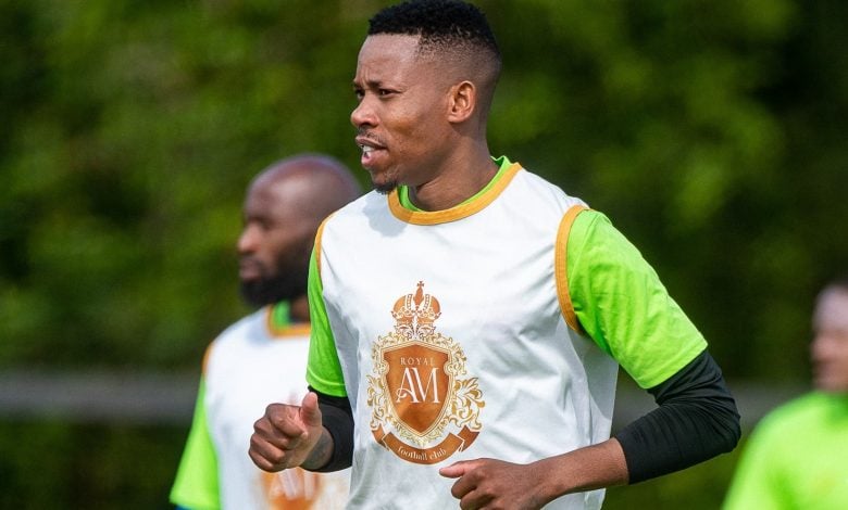 Happy Jele during a training session at Royal AM
