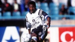 The late John Moeti during his Orlando Pirates playing days