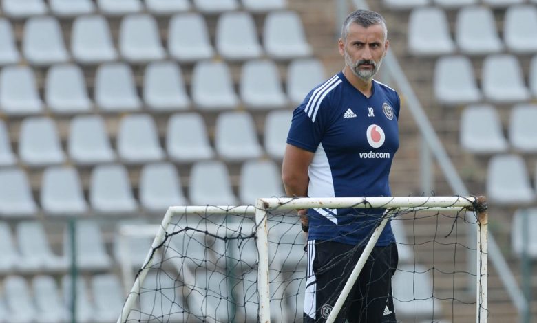 Jose Riveiro of Orlando Pirates during a training session