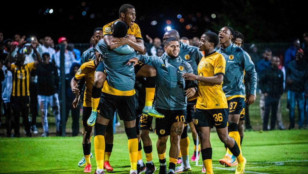 Kaizer Chiefs players celebrate against Maritzburg United