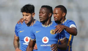 Lazarous Kambole with his Kaizer Chiefs teammates during his stint at the club