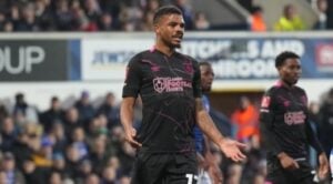 Bafana Bafana striker Lyle Foster in action for Burnley